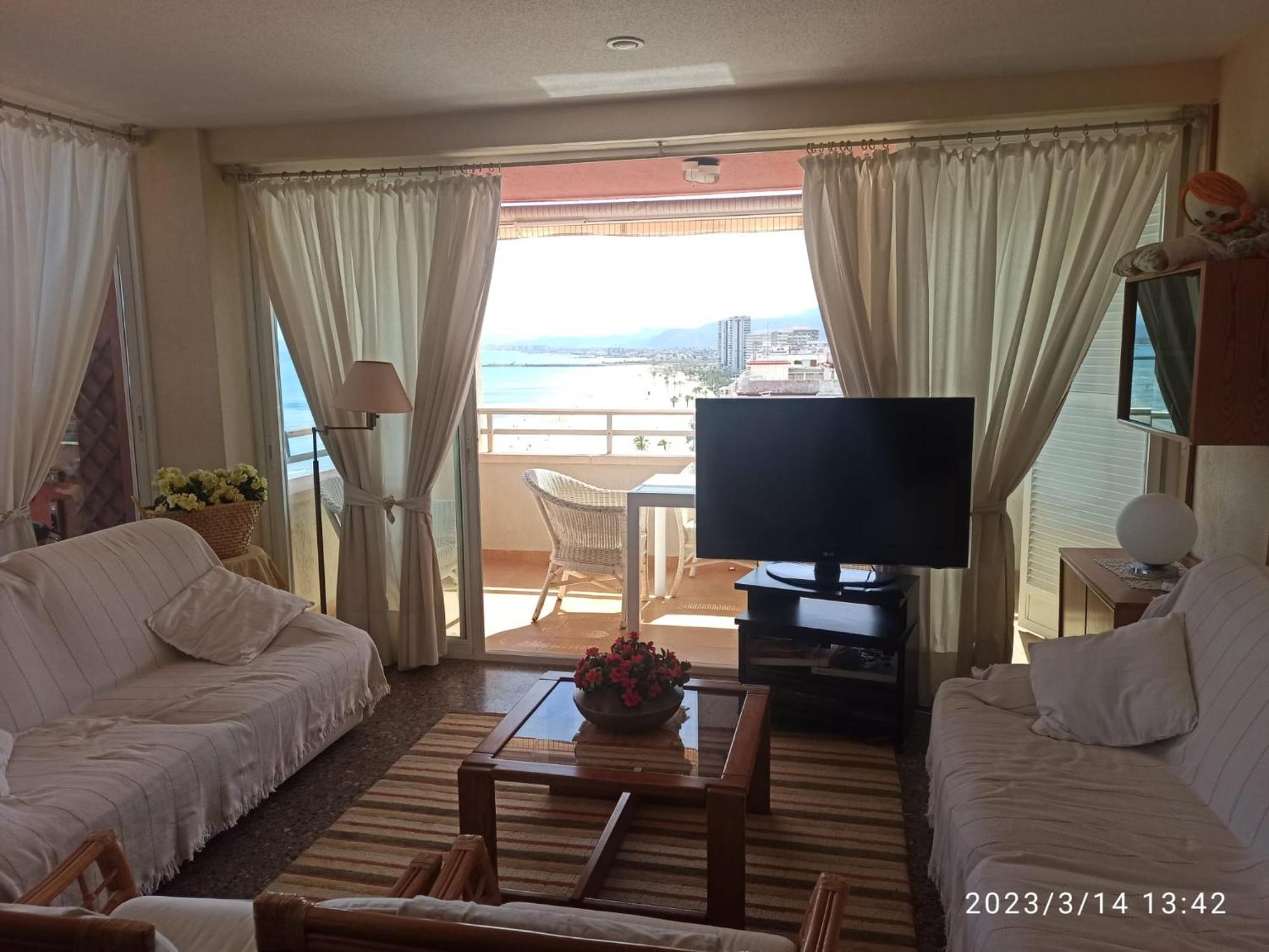 Espectacular Terraza Y Vistas En 1A Linea De Playa Appartement Cullera Buitenkant foto